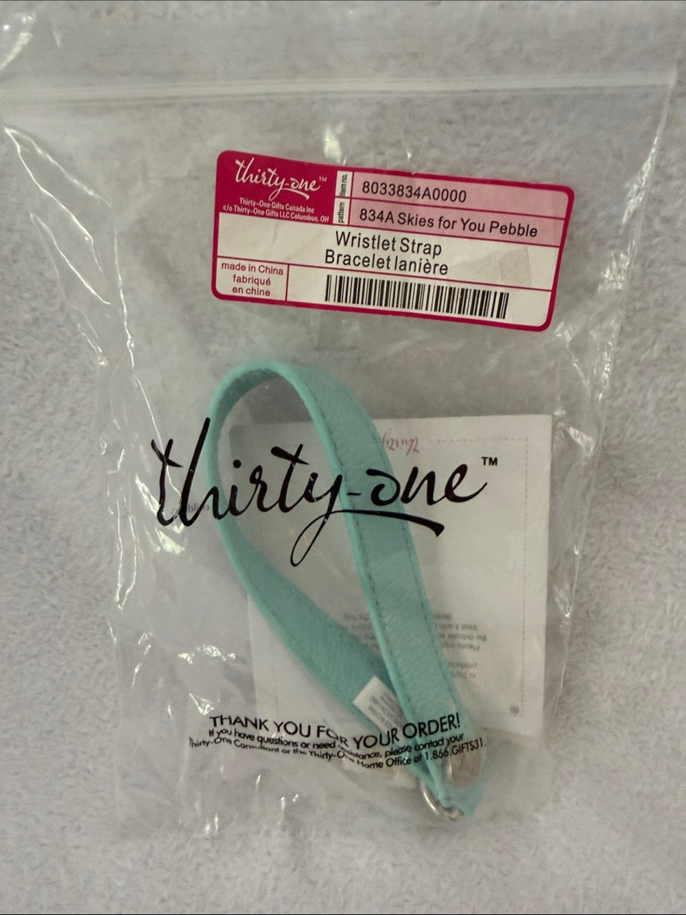 NIP thirty-one Wristlet Strap, Skies for You Pebble